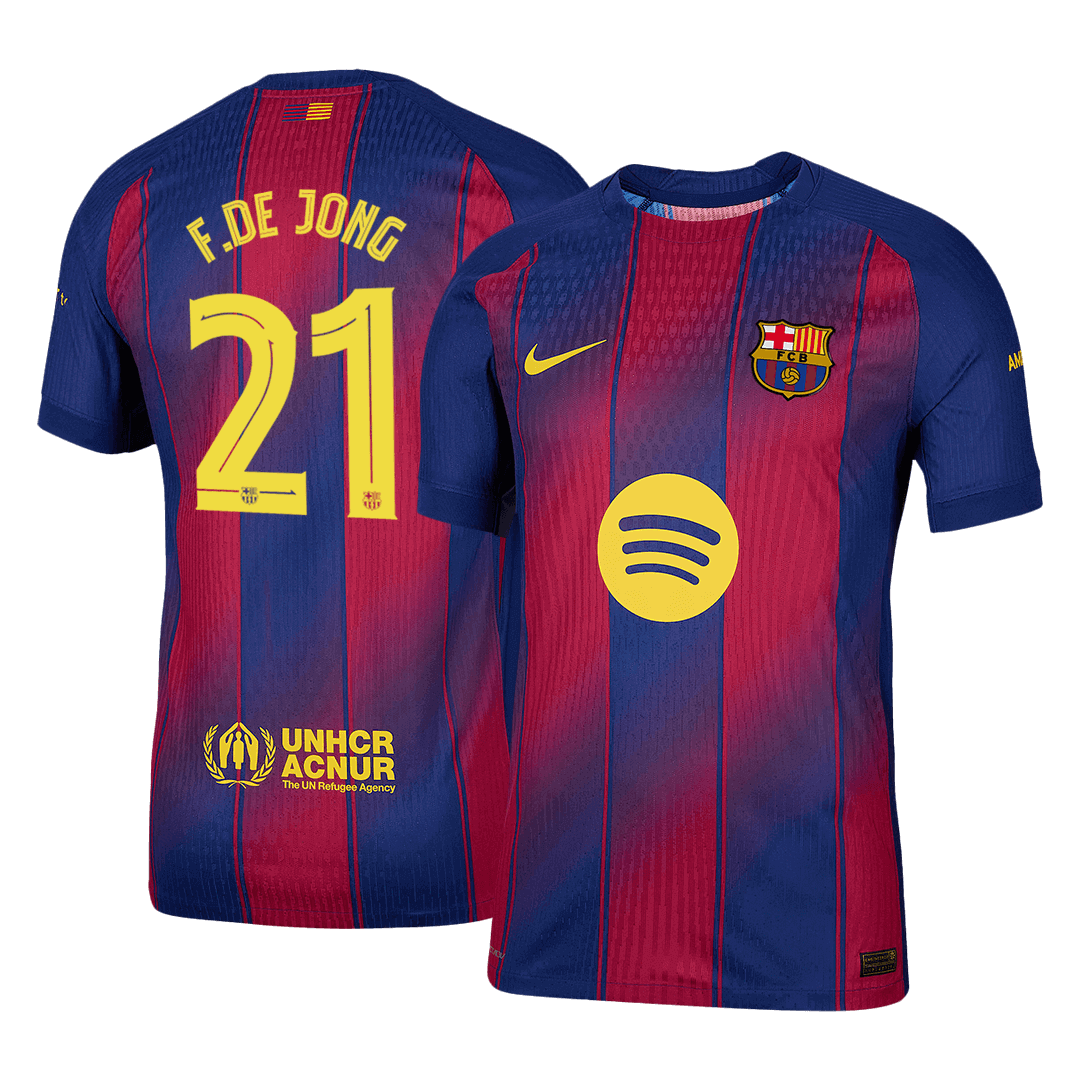 Barcelona Hjemmebanetrøje Spillerversion 2025/26 UCL F.DE JONG #21