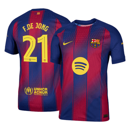 Barcelona Hjemmebanetrøje Spillerversion 2025/26 UCL F.DE JONG #21