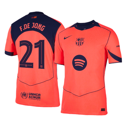Barcelona Tredjebanetrøje Spillerversion 2025/26 UCL F.DE JONG #21